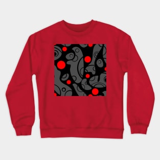 Whale Sonics Grey and Red on Black Crewneck Sweatshirt